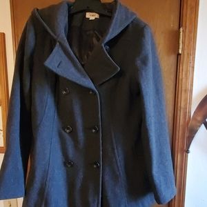 Cato Gray Hooded Pea Coat